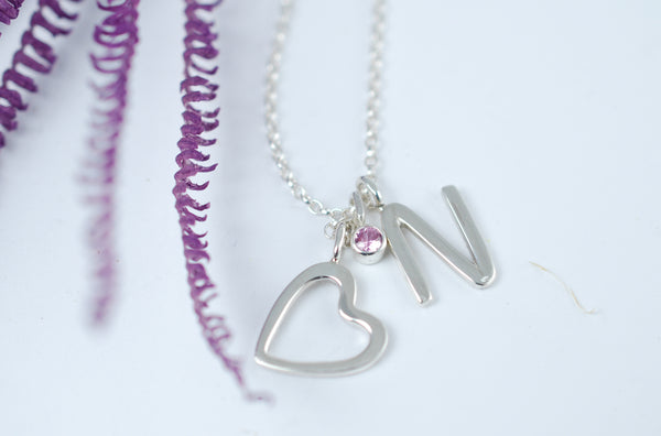 Charm necklace. Letter necklace. Gift for girl.