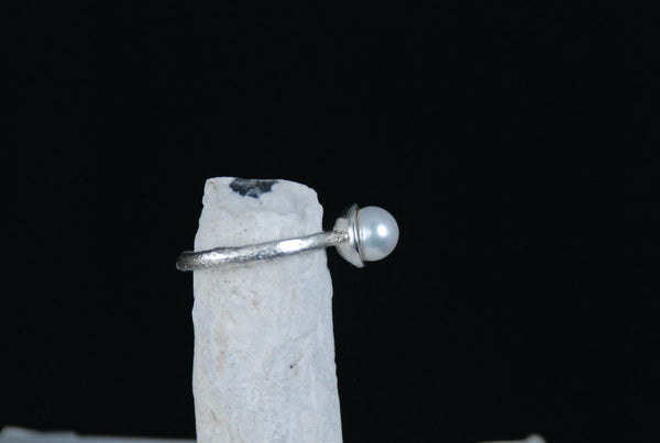 White river pearl silver ring